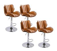 Baodiale Sgabelli da bar moderni regolabili Set di 4, Sgabelli girevoli Sgabelli da bar ad altezza bancone in ecopelle for la colazione sull'isola della cucina