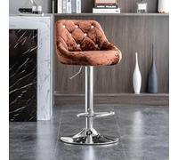 Baodiale Sgabelli da bar Sgabelli da bar girevoli ad altezza bancone con schienale, sedia da bar regolabile in velluto, sgabello ad isola imbottito for cucina, bancone