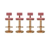 Baodiale Sgabello da bar, altezza bancone, set di 4 sgabelli da bar girevoli a 360°, con poggiapiedi e schienale, sedie moderne regolabili in velluto per casa, ufficio, cucina, isola