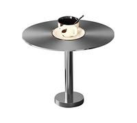 Baodiale Tavolini da caffè da parete, tavolino da parete moderno rotondo da pub, tavolino da salotto, tavolino da caffè per sala da pranzo, argento, diametro 40/50 cm