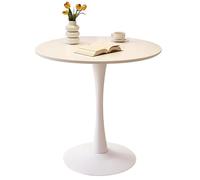 Baodiale Tavolino da caffè rotondo contemporaneo, tavolo con accenti circolari da 31,5" con base stabile, tavolino moderno for soggiorno, camera da letto, bar caffetteria (Bianco)