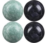 Baoding Balls - Confezione da 4 palline cinesi da 3,6 cm, senza suono, per esercizi di salute cinesi (verde, nero)