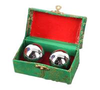 Baoding Balls - Set di 2 cinesi per adulti, in acciaio ponderato di precisione con sonaglio a risonanza interna e finitura lucida per coordinazione della mano, dallo stress e