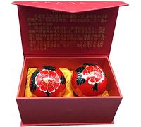 "baoding pallaPalla da baoding dal design piatto con fiori rossi, palla da baoding, pallamano da massaggio manuale per esercizi di decompressione cinese"