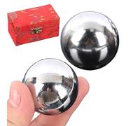 Baoding - Palline da donna - Set di 2 cinesi in acciaio per meditazione - Strumento di fitness e rilassamento per benessere fisico - uso domestico viaggio ufficio yoga e