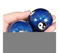 Baoding - Terapia per le mani da 1,85 pollici | di meditazione in ferro - | Design blu con pesci Gossip antistress per flessibilità delle dita, esercizi muscolari e pratica di