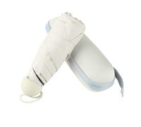 BAODINI, Mini ombrello da viaggio con custodia, piccolo, compatto, con protezione solare anti-UV, leggero, piccolo, tascabile, crema, Mini