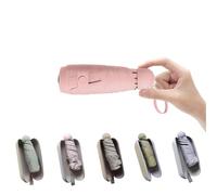 BAODINI Mini ombrello da viaggio con custodia, protezione UV compatta, leggero, piccolo ombrello tascabile per donne e ragazze