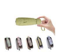 BAODINI Mini ombrello da viaggio per borsa con custodia, piccolo ombrello compatto, protezione UV, leggero, piccolo ombrello tascabile per donne, ragazze e bambini