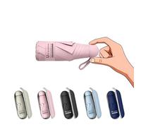 BAODINI Mini ombrello da viaggio per borsa con custodia, piccolo ombrello compatto, protezione UV, leggero, piccolo ombrello tascabile con custodia, per donne e ragazze