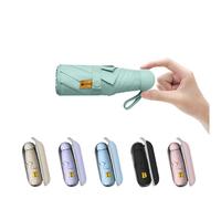 BAODINI Mini ombrello da viaggio per borsa con custodia, piccolo ombrello compatto, protezione UV, leggero, piccolo ombrello tascabile con custodia per donne e ragazze