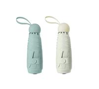 BAODINI Mini ombrello da viaggio per borsa con custodia, piccolo ombrello compatto, protezione UV, leggero, piccolo ombrello tascabile con custodia, per donne e ragazze