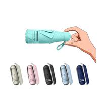 BAODINI Mini ombrello da viaggio per borsa con custodia, piccolo ombrello compatto, protezione UV, leggero, piccolo ombrello tascabile con custodia per donne e ragazze