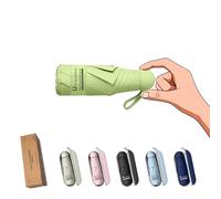 BAODINI Ombrello da viaggio mini per portafoglio con custodia - piccolo ombrello compatto UV, protezione solare, leggero, piccolo ombrello tascabile con custodia per donne e ragazze