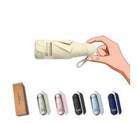 BAODINI Ombrello da viaggio mini per portafoglio con custodia - piccolo ombrello compatto UV, protezione solare, leggero, piccolo ombrello tascabile con custodia per donne e ragazze