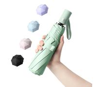 BAODINI Piccolo ombrello da viaggio con protezione UV, compatto per pioggia e sole, UPF 50+, antivento, portatile, 106,7 cm, per donne e uomini