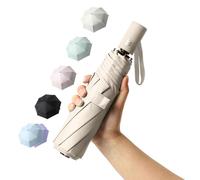 BAODINI Piccolo ombrello da viaggio con protezione UV, compatto per pioggia e sole, UPF 50+, antivento, portatile, 106,7 cm, per donne e uomini