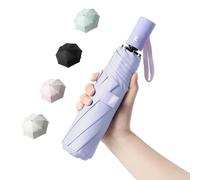 BAODINI Piccolo ombrello da viaggio con protezione UV, compatto per pioggia e sole, UPF 50+, antivento, portatile, 106,7 cm, per donne e uomini