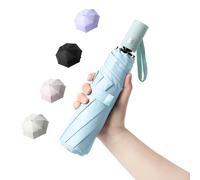 BAODINI Piccolo ombrello da viaggio con protezione UV, compatto per pioggia e sole, UPF 50+, antivento, portatile, 106,7 cm, per donne e uomini