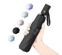 BAODINI Piccolo ombrello da viaggio con protezione UV, compatto per pioggia e sole, UPF 50+, antivento, portatile, 106,7 cm, per donne e uomini