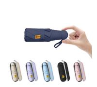 BAODINI Travel Essentials Mini ombrello per borsa con custodia, piccolo compatto protezione solare UV, leggero, piccola tasca, apertura manuale, ombrello per donne, bambini e uomini, adatto per zaino