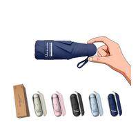 BAODINI Travel Essentials Mini ombrello per borsa con custodia, piccolo compatto protezione solare UV, leggero, piccola tasca, apertura manuale, ombrello per donne, bambini e uomini, adatto per borse