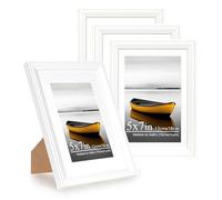 Baoee Cornice bianca 5x7, set di 4, cornice per foto con vetro acrilico, cornice per poster, cornice per certificato
