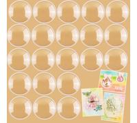 BAOFALI 100Pcs 5,1 cm Shaker Cupole per Artigianato Adesivo Cerchio 3D | 3D dimensionale trasparente Puffy Shaker finestra blister sacchetto copre per progetti fai da te scrapbooking Natale
