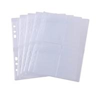 BAOFALI Confezione da 10 buste in plastica formato A5, 6 fori, impermeabili, in PVC, per fogli sfusi, buste per fogli sfusi, organizer per foto, documenti, francobolli e matrici