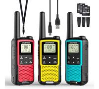 Baofeng BF-33C Walkie Talkie bambini PMR446, radio ricetrasmittenti a lunga distanza con batteria ricaricabile, ricarica USB-C, per giochi all’aperto e avventure in famiglia, confezione da 3