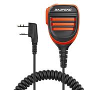 BAOFENG BF-F8HP - Microfono altoparlante doppio PTT Handheld Mic impermeabile aggiornamento del microfono originale BF per radio GMRS Ham 2Pin K arancione compatibile con UV-K5 UV-82 UV-S9 Plus UV-17R