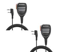BAOFENG - Confezione da 2 microfoni a due vie, impermeabili, 2 pin, K 2 PTT, per walkie talkie UV-5R BF-F8HP P15UV UV-5X BF-888S DM-1701 GMRS Ham Radio GM-5RH