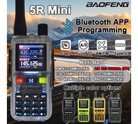 BAOFENG UV 5R Mini Walkie Talkie Bluetooth Frequenza di copia wireless Doppio PTT UHF VHF AM Tipo-C Ham a lungo raggio Radio a 2 vie da campeggio