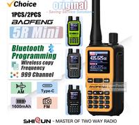 Baofeng UV 5R Mini Walkie Talkie Bluetooth Frequenza di programmazione Tipo-C Caricatore Doppia banda PTT AM/FM Camping Radio portatile a 2 vie