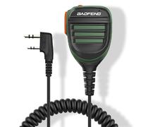 BAOFENG UV-5R SQ26 SQ27 Altoparlante palmare Microfono impermeabile Aggiornamento dell'originale BF Mic per GMRS Ham Radio 2Pin K Mic compatibile con UV-82 UV-S9 BF-F8HP (verde oliva-Dual PTT)