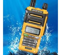Baofeng UV-9R PRO Walkie Talkie impermeabile IP57 LCD giallo spina UE