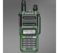 Baofeng UV-9R PRO Walkie Talkie impermeabile IP57 verde spina UE schermo LCD