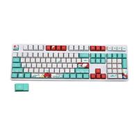 BaoFufc 109 tasti retrò rotondi keycaps corallo marino Ukiyoe keycap macchina da scrivere keycaps 5 lati Sublimazione di classe giocatore stilizzato keycaps bianco