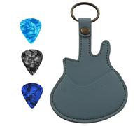 BaoFufc Custodia per plettri per chitarra, con 3 plettri, custodia in pelle PU e custodia per il trasporto con portachiavi, per chitarra, basso, ukulele, custodia per riporre plettri per chitarra,