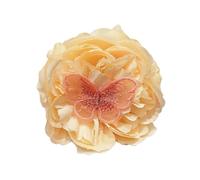 BaoFufc Fermaglio per capelli a forma di fiore cinese per ragazze calde realistiche peonia fermagli per capelli coda di cavallo fermagli per capelli per ragazze adolescenti, colore giallo albicocca
