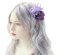 BaoFufc Fermaglio per capelli alla moda unico fermaglio laterale per capelli da spiaggia copricapo per feste adatto per adulti e bambini, cattura l'occhio, viola