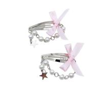 BaoFufc Fermaglio per capelli con decorazione a stella alla moda con perline a catena per capelli con stella abbellimento dichiarazione ornamento per capelli clip per capelli con stella
