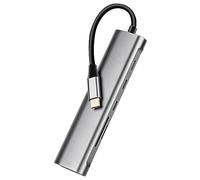 BaoFufc Hub 6 in 1 in lega di alluminio di tipo C con trasferimento dati USB 3.0 di tipo C e ricarica PD 60 W, perfetto per ufficio tipo C Hub