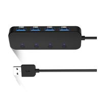 BaoFufc Hub USB 3.0 a 4 porte 5 Gbps trasmissione dati HUB USB 60 cm lungo cavo prolunga USB per una porta laptop ampia compatibilità individuale