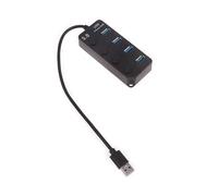 BaoFufc Hub USB, 4 porte, USB 3.0, adattatore, velocità, splitter USB, dongle, cavo, convertitore, spina con interruttori per notebook, PC, unità USB
