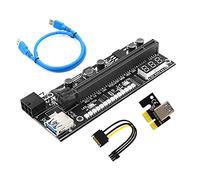 BaoFufc Scheda grafica PCIE da 1x a 16x con sensore di temperatura e LED colorati 3528 per GPU Mining Alimentato Adattatore Pci-e Scheda Scheda Pci-e 6 Pin