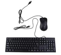 BaoFufc Tastiera meccanica a 104 tasti e piccolo mouse portatile da gioco tastiere USB (tastiera nera e mouse) tastiera piatta silenziosa 104 tasti mouse portatile compatto design elegante