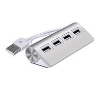 BaoFufc Trasferimento dati veloce USB 2.0 con 4 porte, splitter per PC, design mobile, 88 x 39 x 22 mm, adattatore USB in alluminio