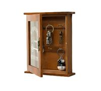 BAOFUYA Casella Chiave a Parete Organizzatore di Legno in Legno con una Porta a Legna Semplice Organizzazione a Casa (BROWN)