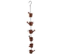 BAOFUYA Catena di Pioggia del Bollitore Sospeso Decorativo per Opere d'Arte da Giardino, Catena di Pioggia di Ferro Resistente per Drenaggio, 35,4 Pollici, Villa